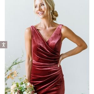 Velvet Bridesmaid Dress Revelry Size 0 Petite